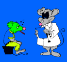 Dibujo Doctor y paciente ratón pintado por alins
