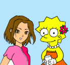 Dibujo Sakura y Lisa pintado por giely