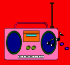 Dibujo Radio cassette 2 pintado por roxi