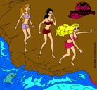 Dibujo Barbie y sus amigas en la playa pintado por LGCL