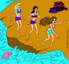 Dibujo Barbie y sus amigas en la playa pintado por karo