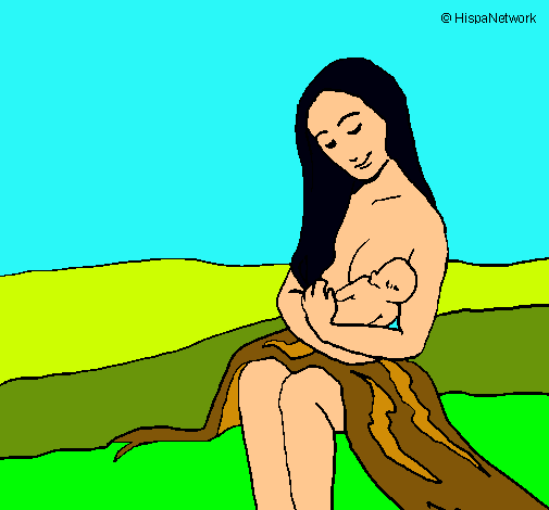 Dibujo Madre con su bebe pintado por alexa-
