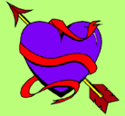 Dibujo Corazón con flecha pintado por petauros
