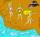Dibujo Barbie y sus amigas en la playa pintado por martu