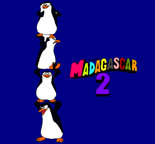 Dibujo Madagascar 2 Pingüinos pintado por criistiina