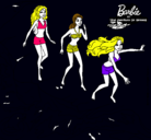 Dibujo Barbie y sus amigas en la playa pintado por lupiti