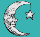 Dibujo Luna y estrella pintado por ROCIIO