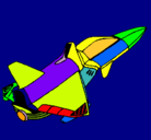 Dibujo Nave cohete pintado por martinete