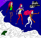 Dibujo Barbie y sus amigas en la playa pintado por mafer
