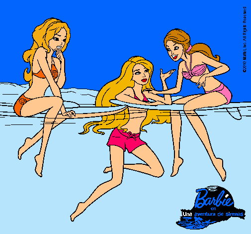 Dibujo Barbie y sus amigas pintado por fiore