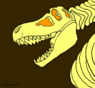 Dibujo Esqueleto tiranosaurio rex pintado por gordito