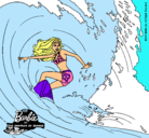 Dibujo Barbie practicando surf pintado por mons