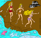 Dibujo Barbie y sus amigas en la playa pintado por ainamartorellm