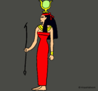 Dibujo Hathor pintado por MONICE