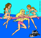 Dibujo Barbie y sus amigas pintado por aitan