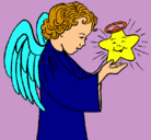 Dibujo Ángel y estrella pintado por cecilita