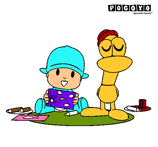 Dibujo Pocoyó y Pato pintado por robyn