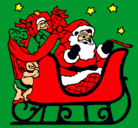 Dibujo Papa Noel en su trineo pintado por yessi