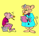 Dibujo Doctor y paciente ratón pintado por carlamaria