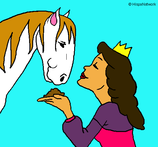 Dibujo Princesa y caballo pintado por criistiina