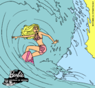 Dibujo Barbie practicando surf pintado por brenice