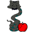 Dibujo Serpiente y manzana pintado por joaquin