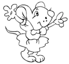 Dibujo Rata con vestido pintado por osornio