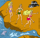 Dibujo Barbie y sus amigas en la playa pintado por carfer