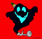 Dibujo Fantasma con sombrero de fiesta pintado por alejandro1