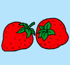Dibujo fresas pintado por frutas