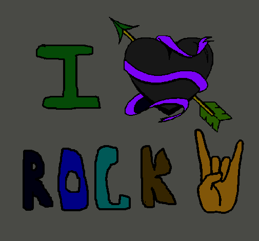 Dibujo I love rock pintado por joysser