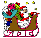Dibujo Papa Noel en su trineo pintado por atenasestevez