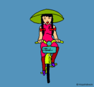 Dibujo China en bicicleta pintado por nurllorens