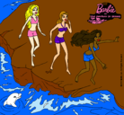 Dibujo Barbie y sus amigas en la playa pintado por _JuJu_