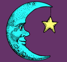 Dibujo Luna y estrella pintado por tobelo