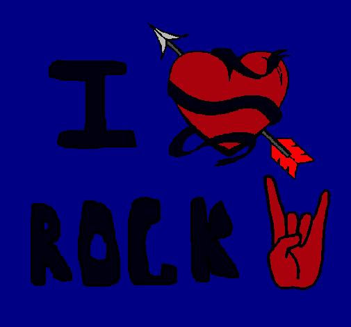 Dibujo I love rock pintado por Jona