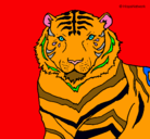 Dibujo Tigre pintado por campanilla