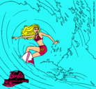 Dibujo Barbie practicando surf pintado por margary