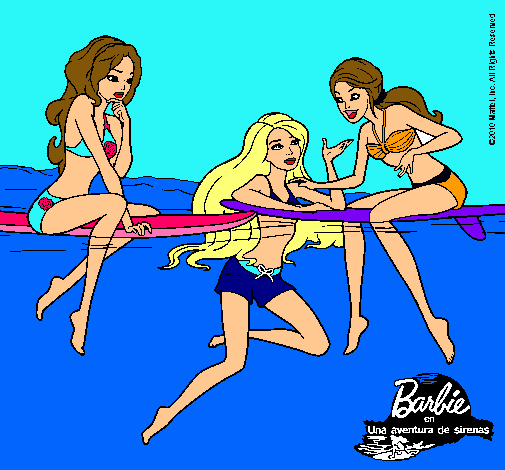 Dibujo Barbie y sus amigas pintado por chulita