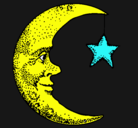 Dibujo Luna y estrella pintado por jovi