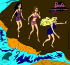 Dibujo Barbie y sus amigas en la playa pintado por sarapi