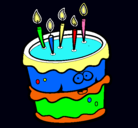 Dibujo Pastel de cumpleaños 2 pintado por mabels