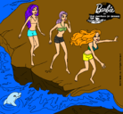 Dibujo Barbie y sus amigas en la playa pintado por suprabha