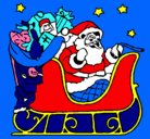 Dibujo Papa Noel en su trineo pintado por ozil