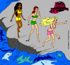 Dibujo Barbie y sus amigas en la playa pintado por jontxu