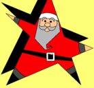 Dibujo Papa Noel en forma de estrella pintado por Candelaria