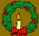 Dibujo Corona de navidad y una vela pintado por marty_ka