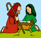 Dibujo Adoran al niño Jesús pintado por Karina