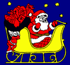 Dibujo Papa Noel en su trineo pintado por viejitopascuero