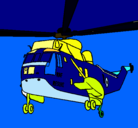 Dibujo Helicóptero al rescate pintado por argel